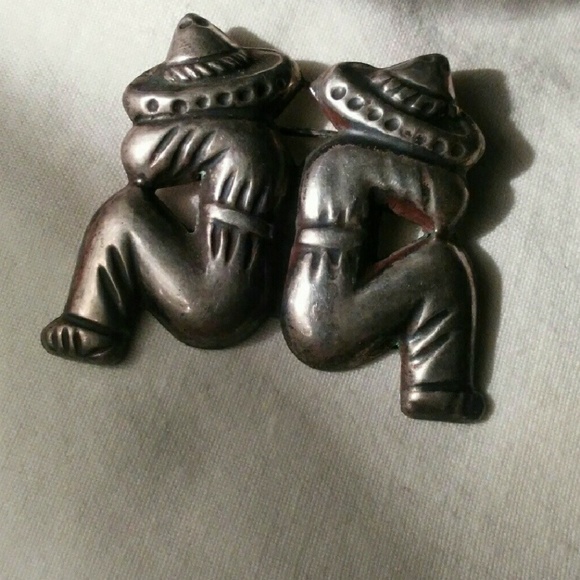 Two Man Sitting together w/Somberos. Vintage - Picture 3 of 3